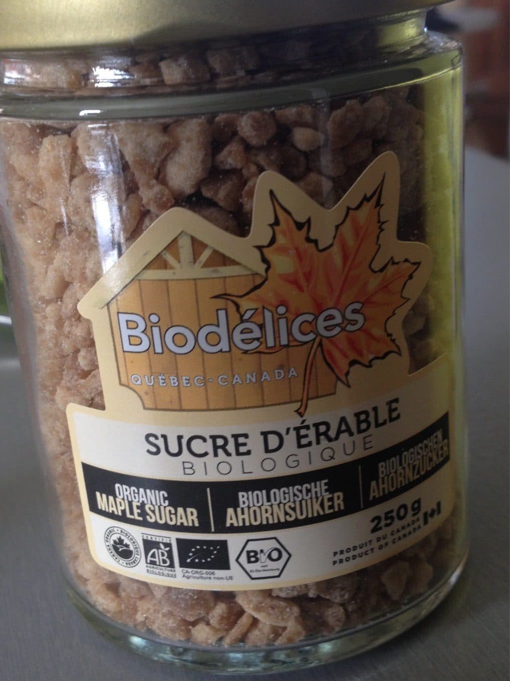 Biodélices Sucre d'érable bio (pépites) packshot
