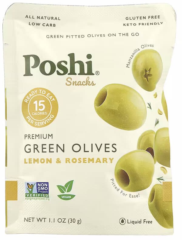 Poshi Premium Green Olives Lemon & Rosemary packshot