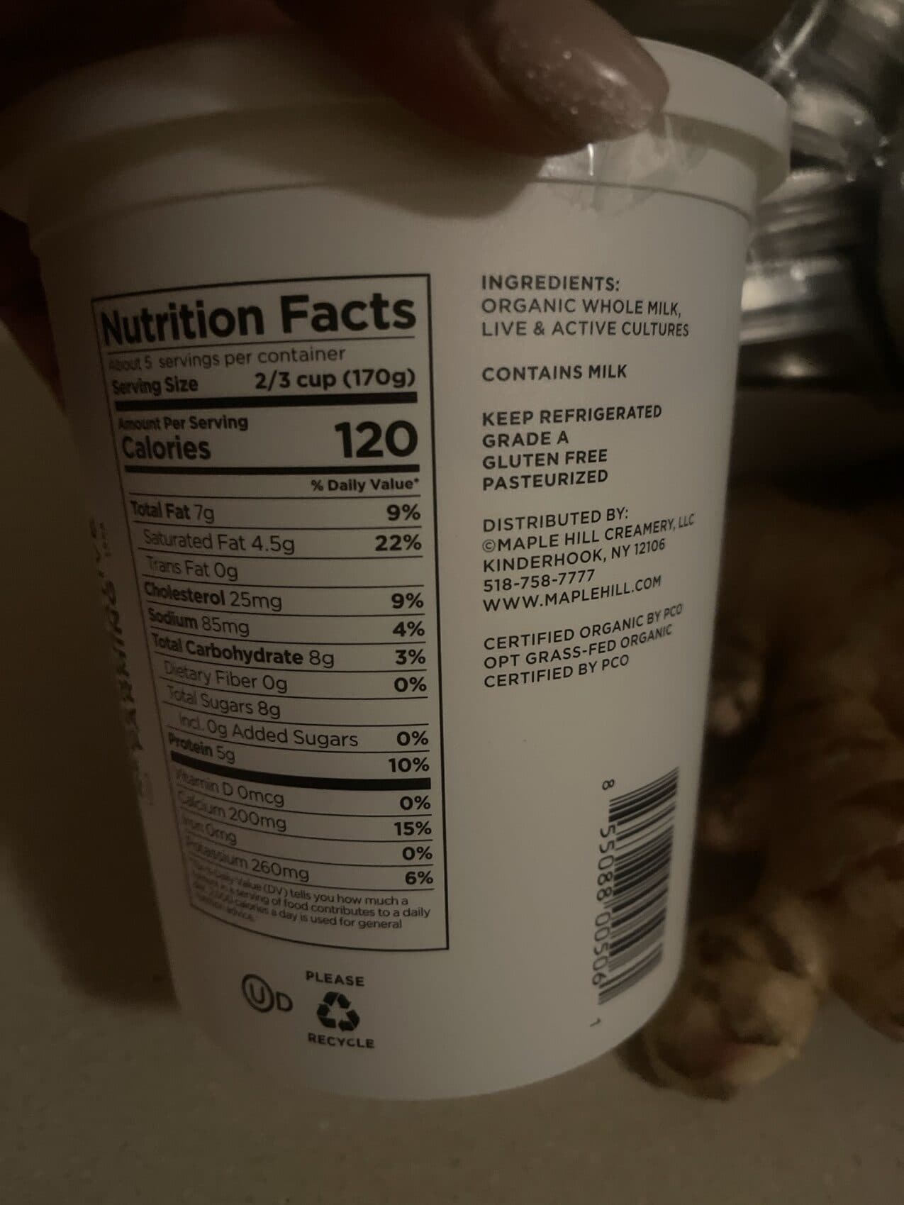 MAPLE HILL CREAM ON TOP YOGURT PLAIN UNSWEETENED packshot