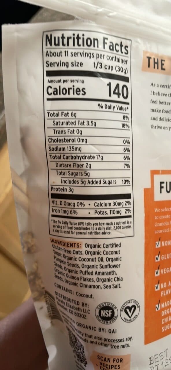 purely elizabeth Pumpkin Cinnamon Ancient Grain Granola packshot