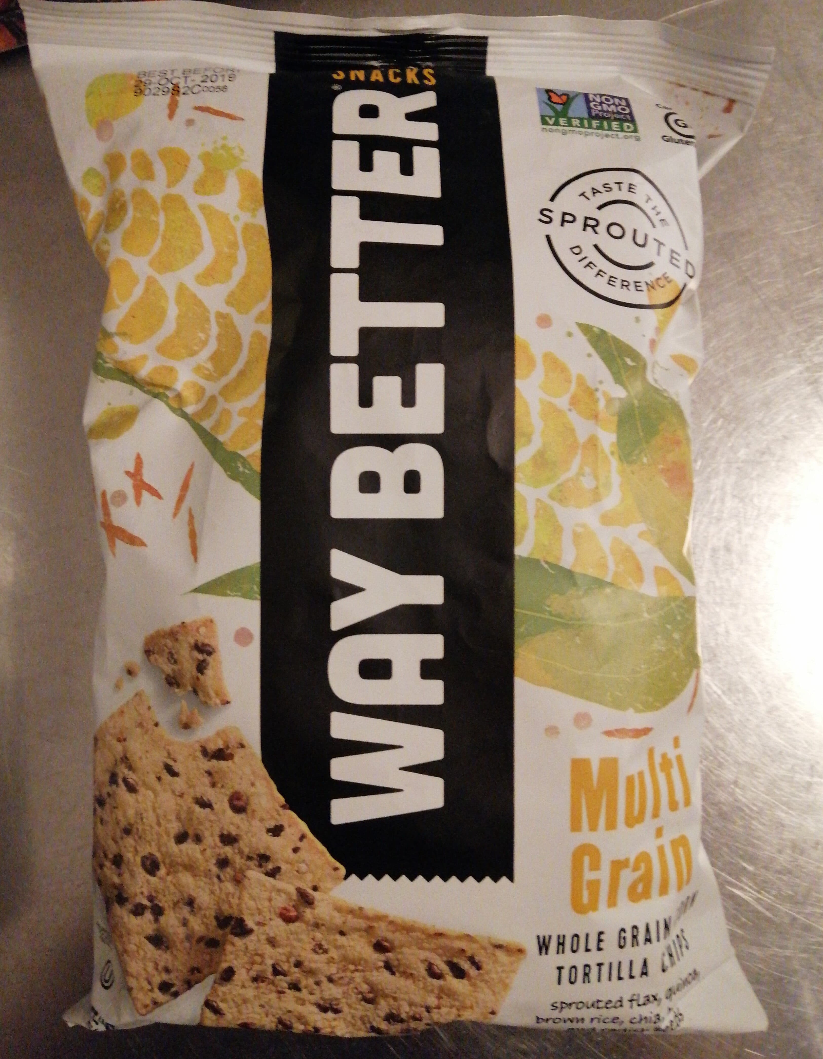 Way Better Snacks Multi-grain tortilla chips packshot