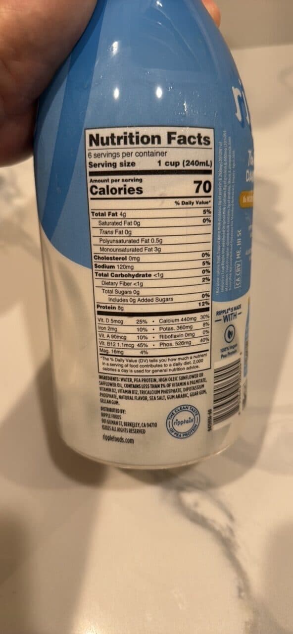 ripple DAIRY-FREE MILK packshot