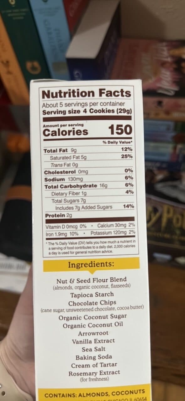 Simple Mills Crunchy Almond Flour Cookies Chocolate Chip packshot