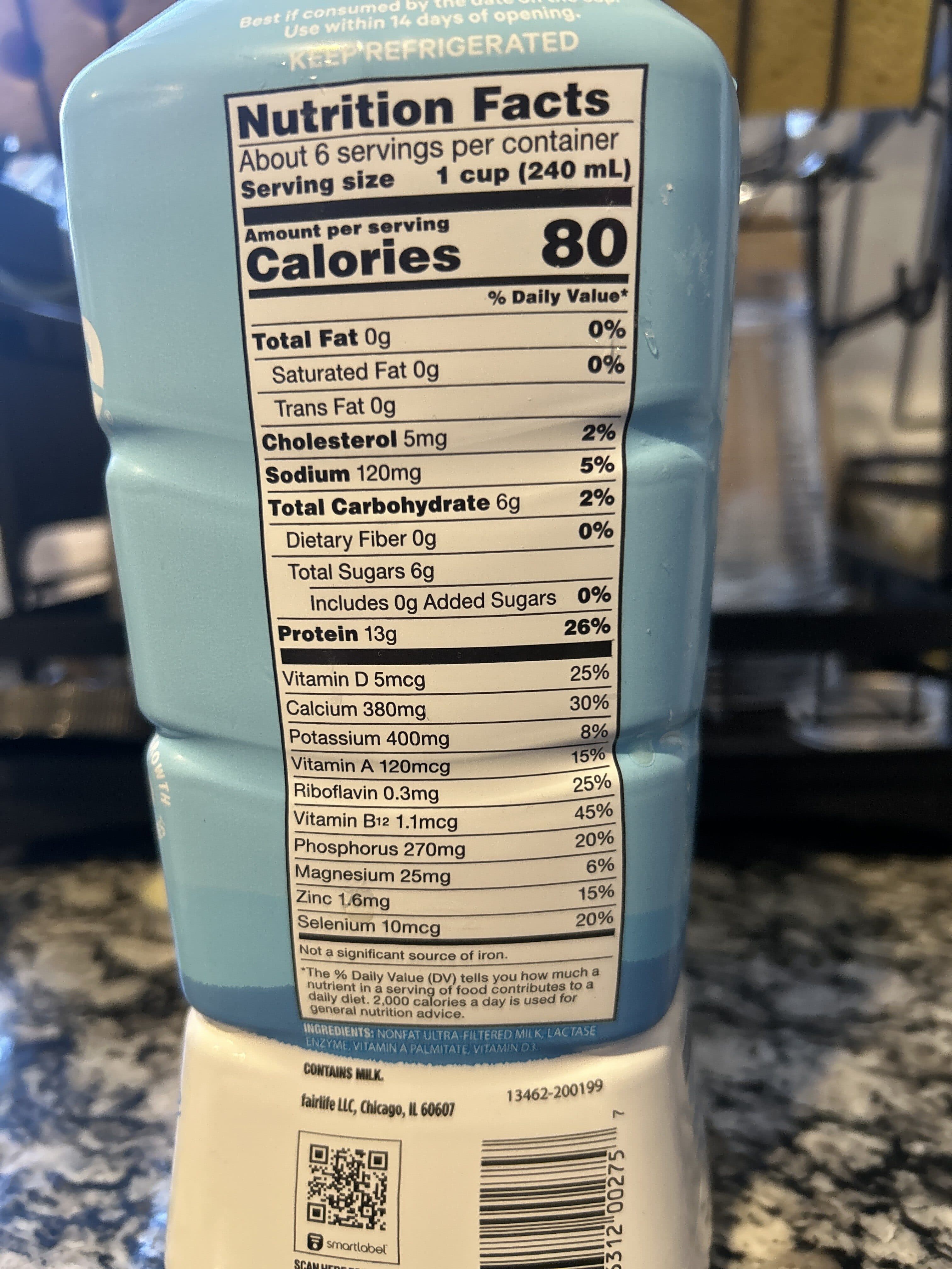 fairlife Fat Free Ultra-Filtered Milk packshot