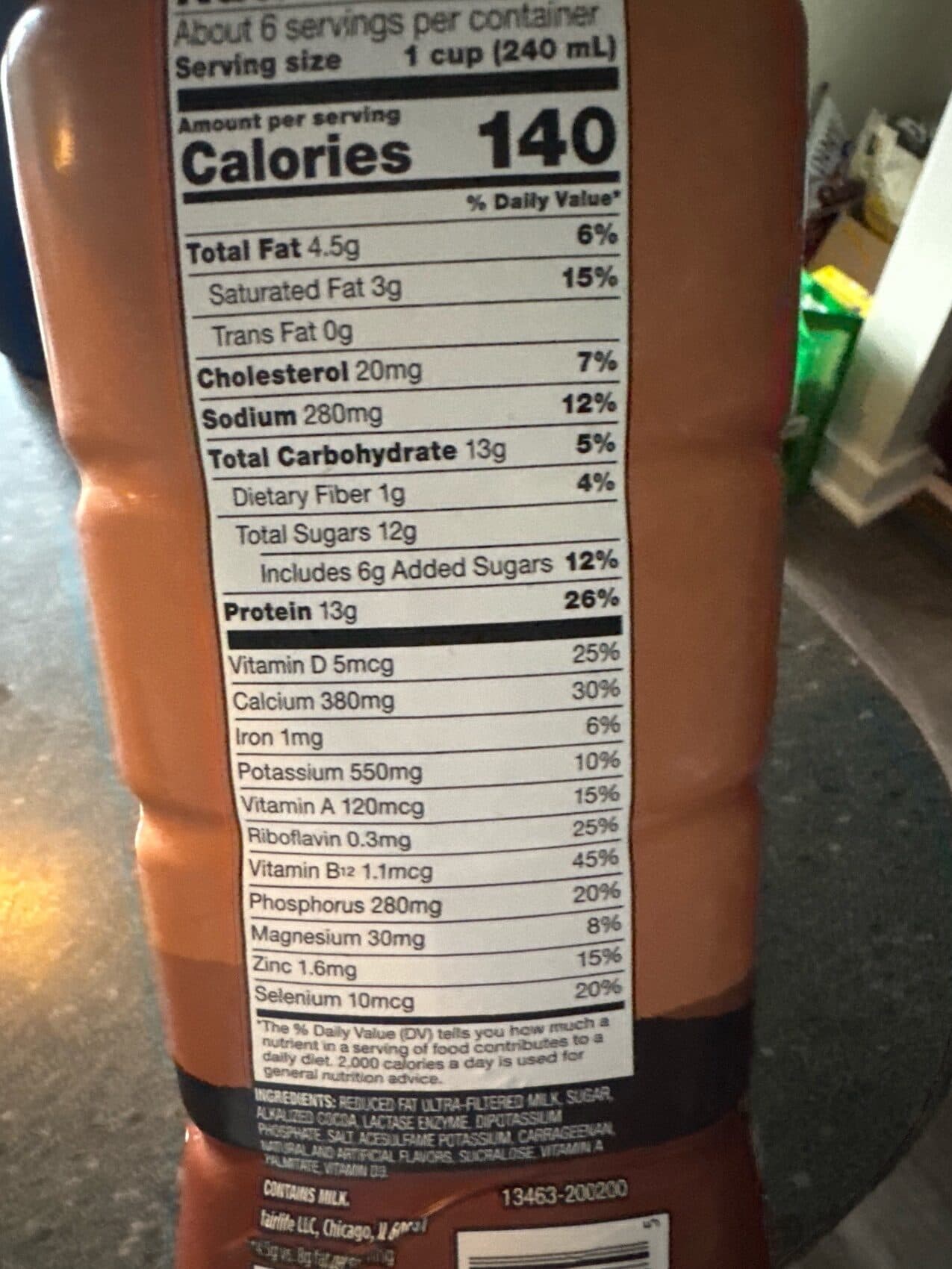 fairlife Chocolate 2% Reduced Fat Ultra-Filtered Milk packshot