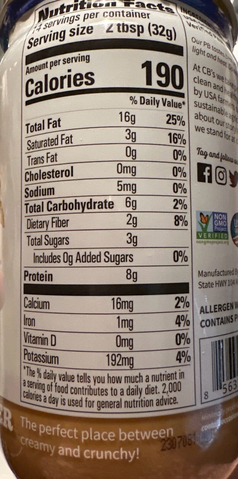 Cb's Nuts Peanut Butter packshot