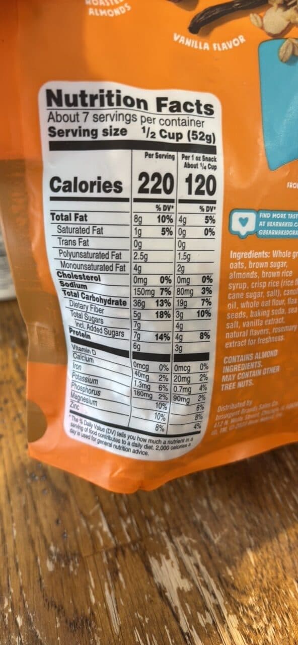 bear naked Vanilla Almond Crisp Granola packshot
