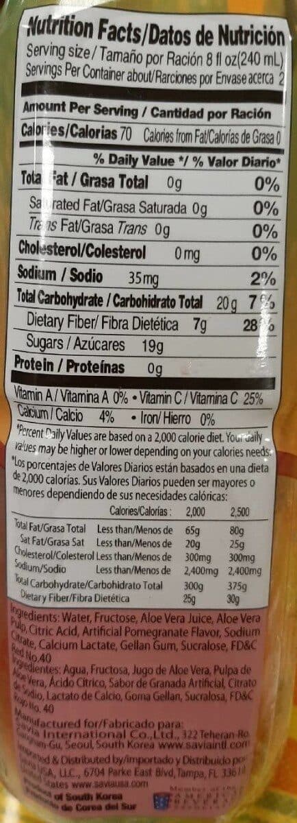 Open Food Facts Jus d'Aloe vera et de grenade packshot