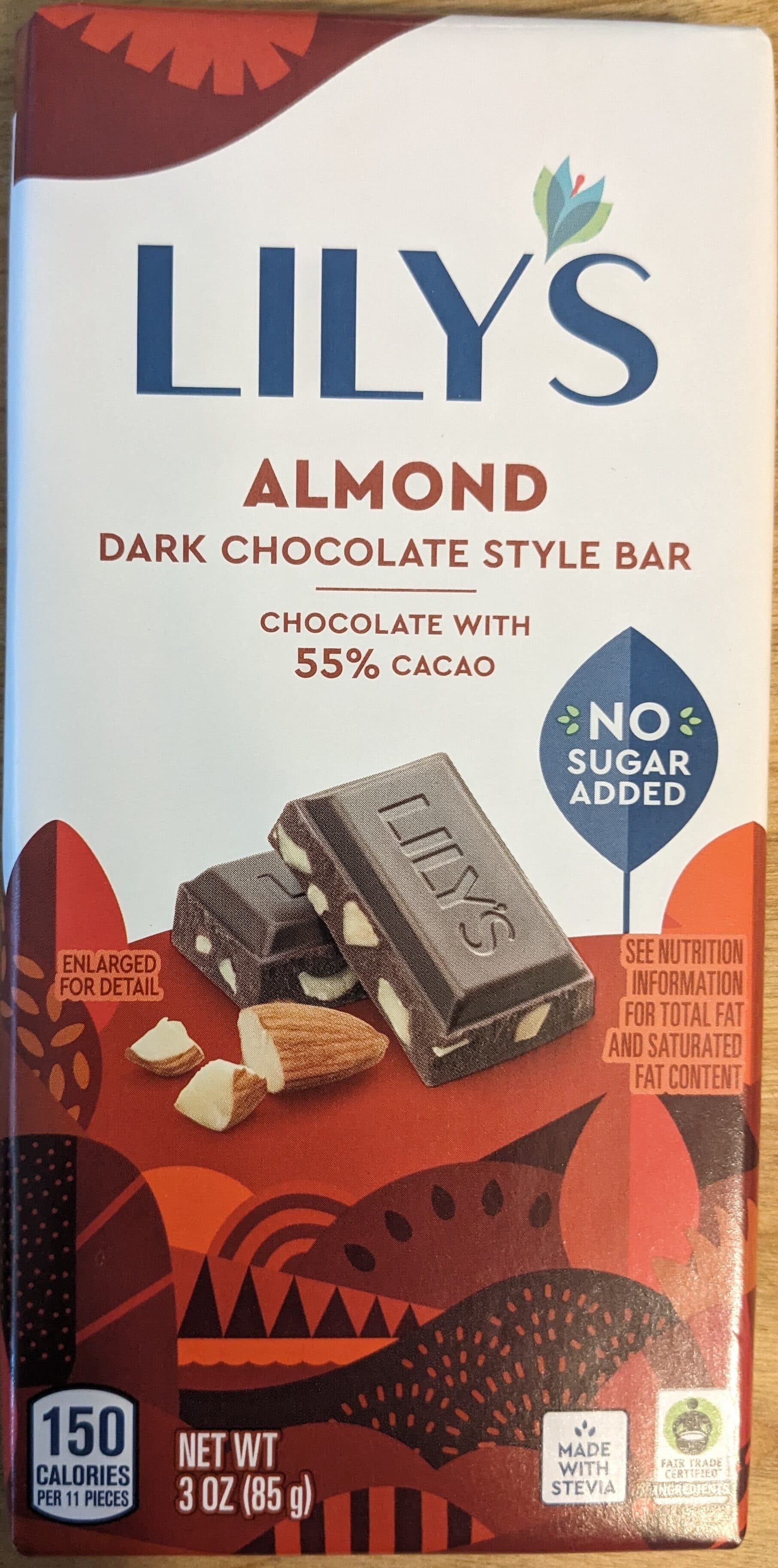 Lily's Almond Dark Chocolate Style Bar packshot
