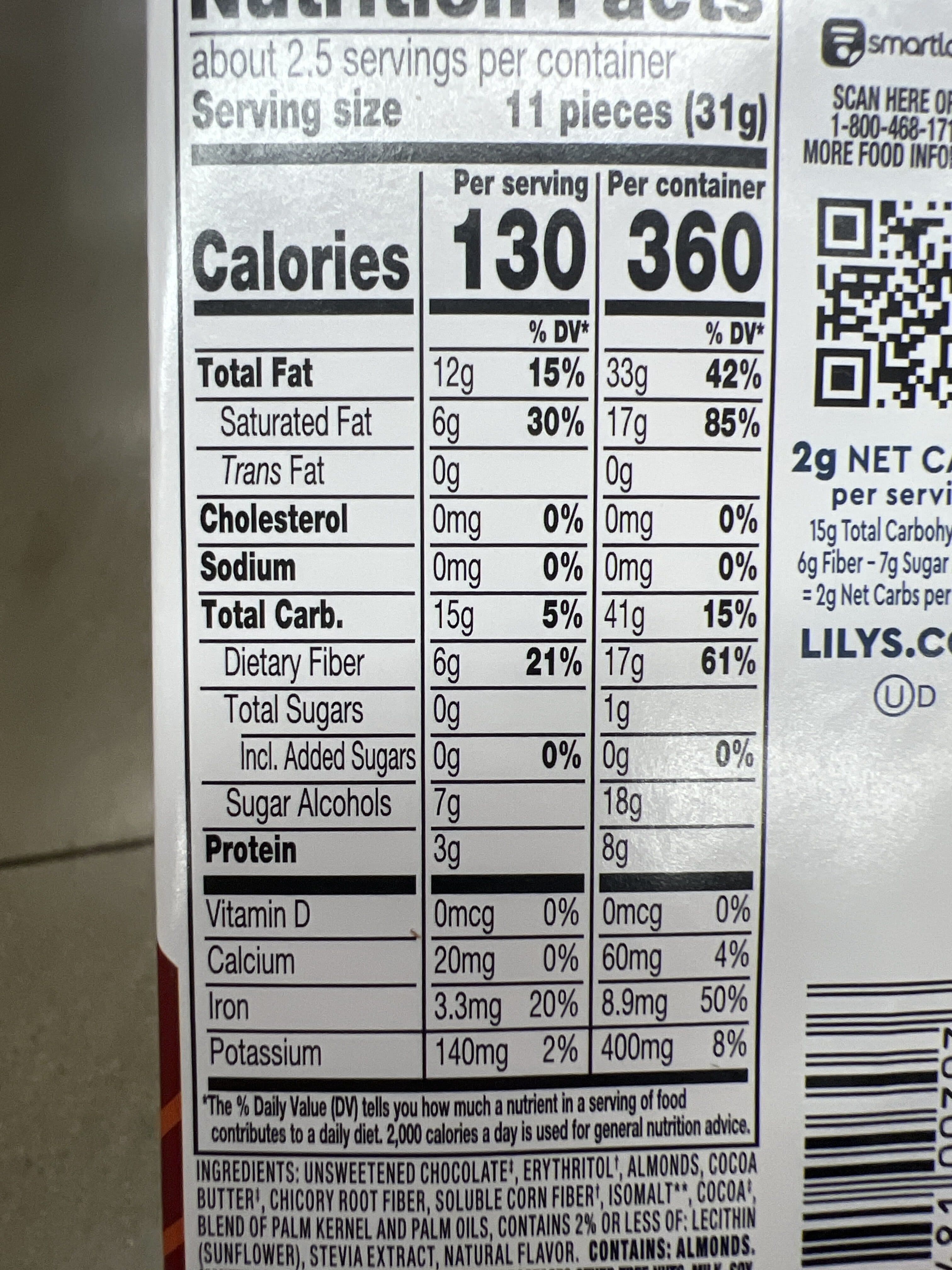 Lily's Almond Dark Chocolate Style Bar packshot