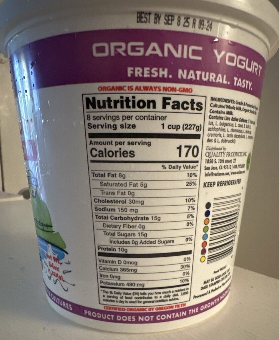 Verka Organic Yogurt Plain packshot