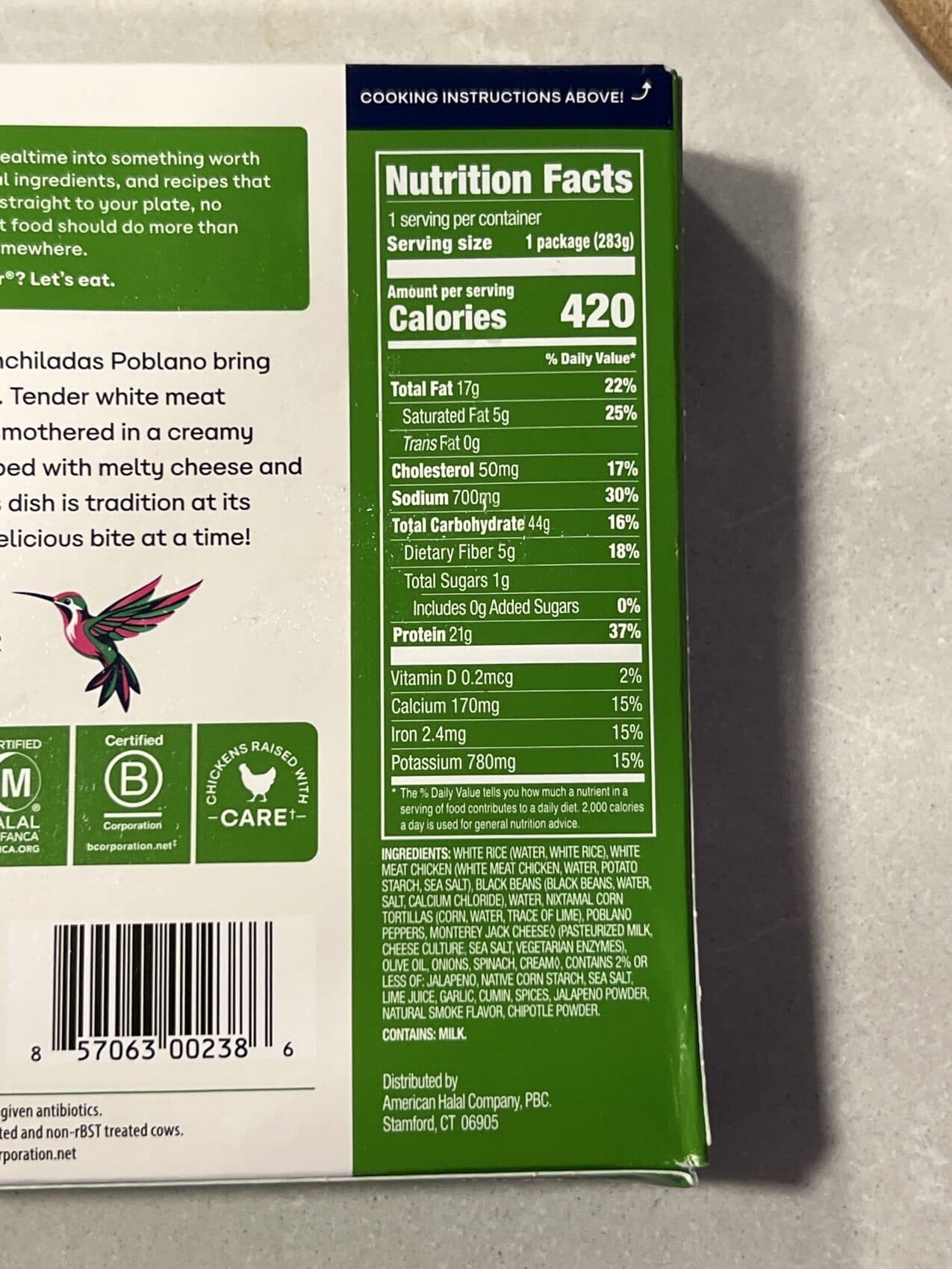 Saffron Road Chicken Enchiladas Poblano packshot