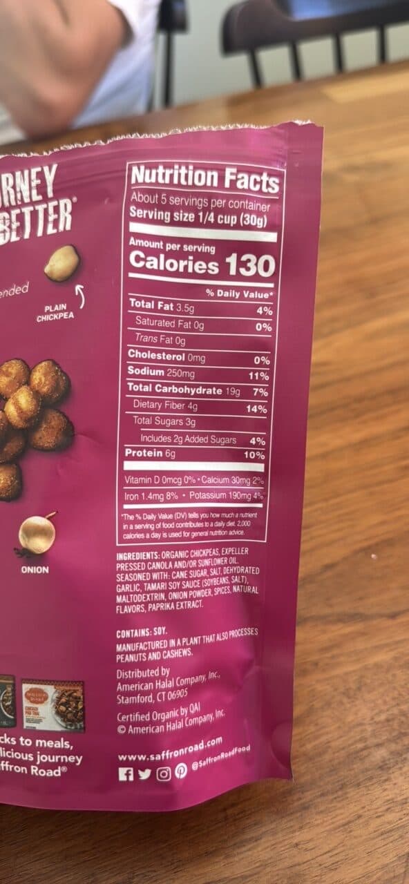 Saffron Road Crunchy Chickpeas Korean bbq packshot