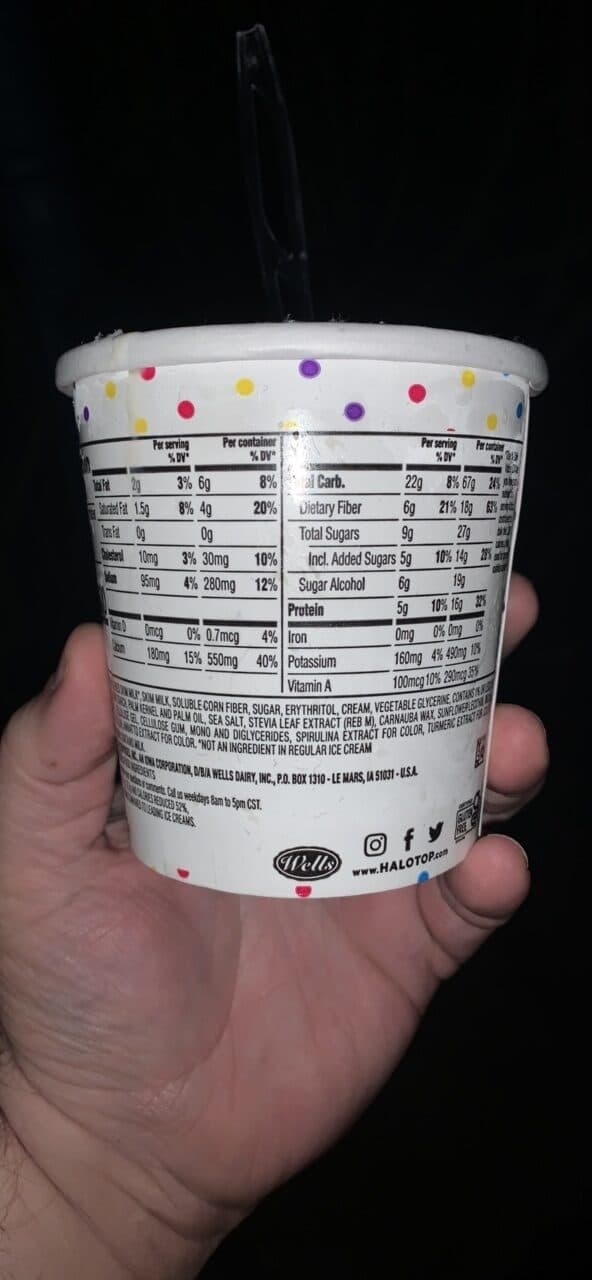 Halo Top Light Ice Cream Birthday Cake packshot