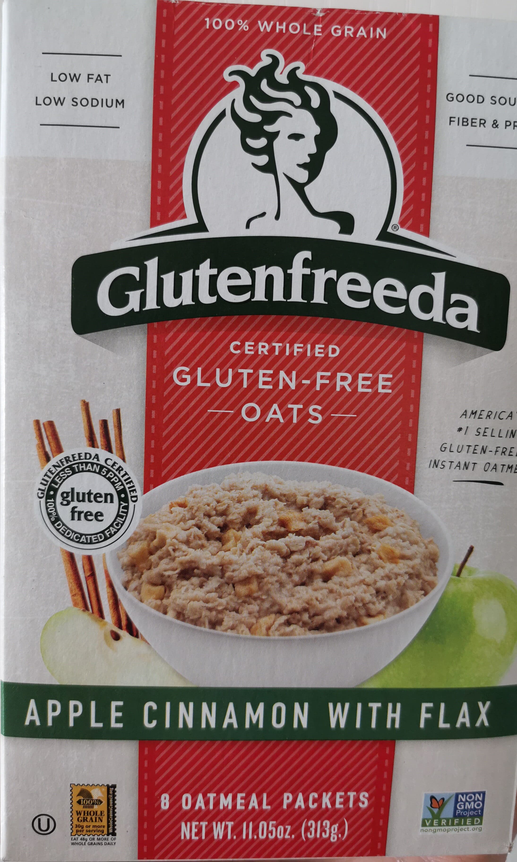 Glutenfreeda Foods Inc Glutenfreeda, Instant Oatmeal, Apple, Cinnamon packshot