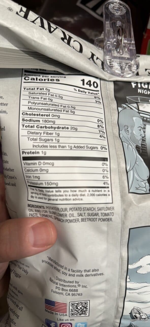 Veggie Chips Breaking News Potato and other vegetable snack packshot