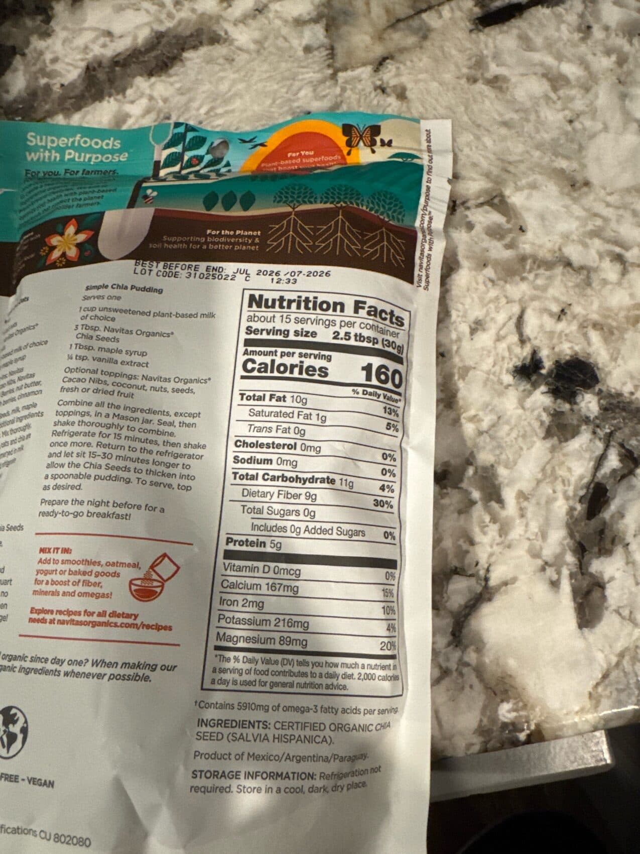 Navitas Naturals Chia seeds packshot