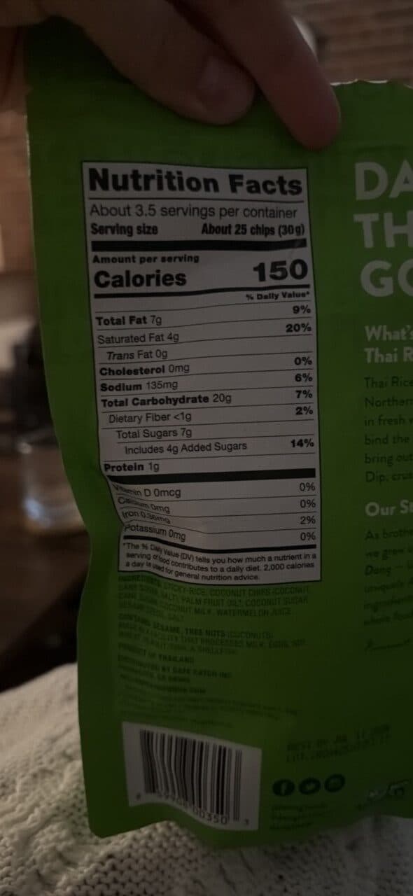 dang Coconut Crunch Thai Rice Chips packshot