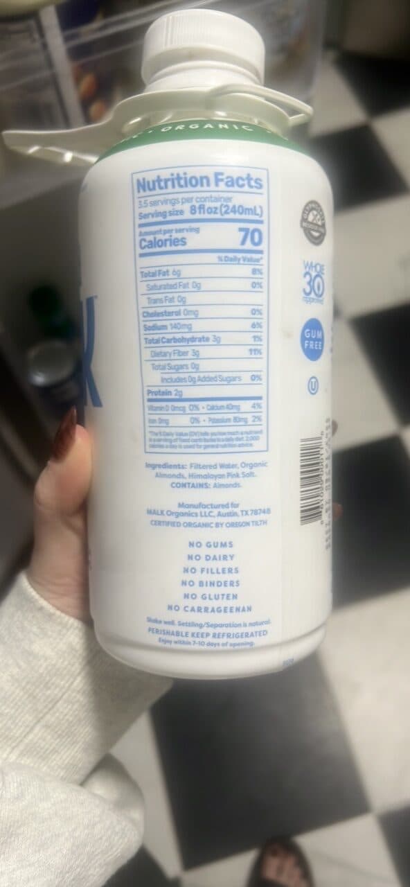 MALK Organics almond MALK organic unsweetened packshot