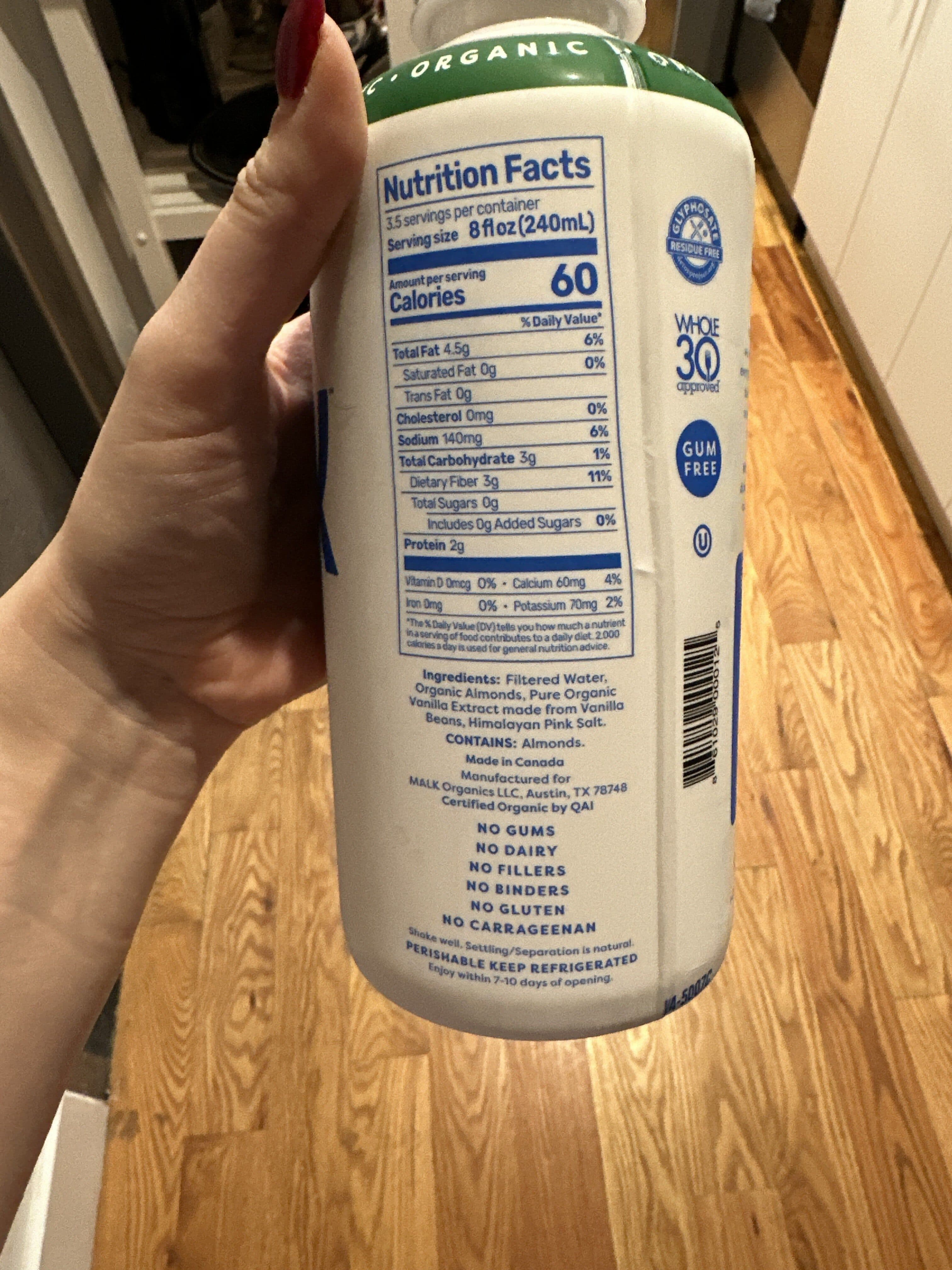 MALK almond MALK ORGANIC VANILLA packshot