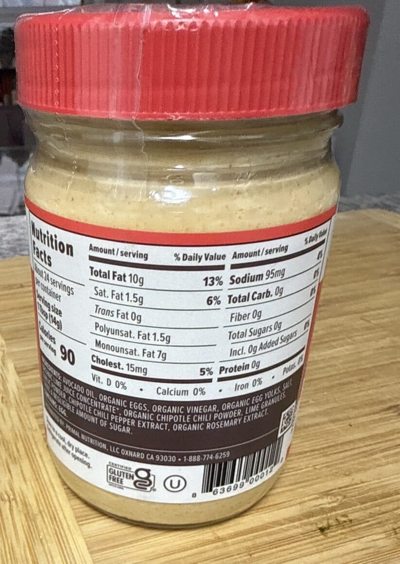 Primal Kitchen Chipotle Lime Mayo packshot