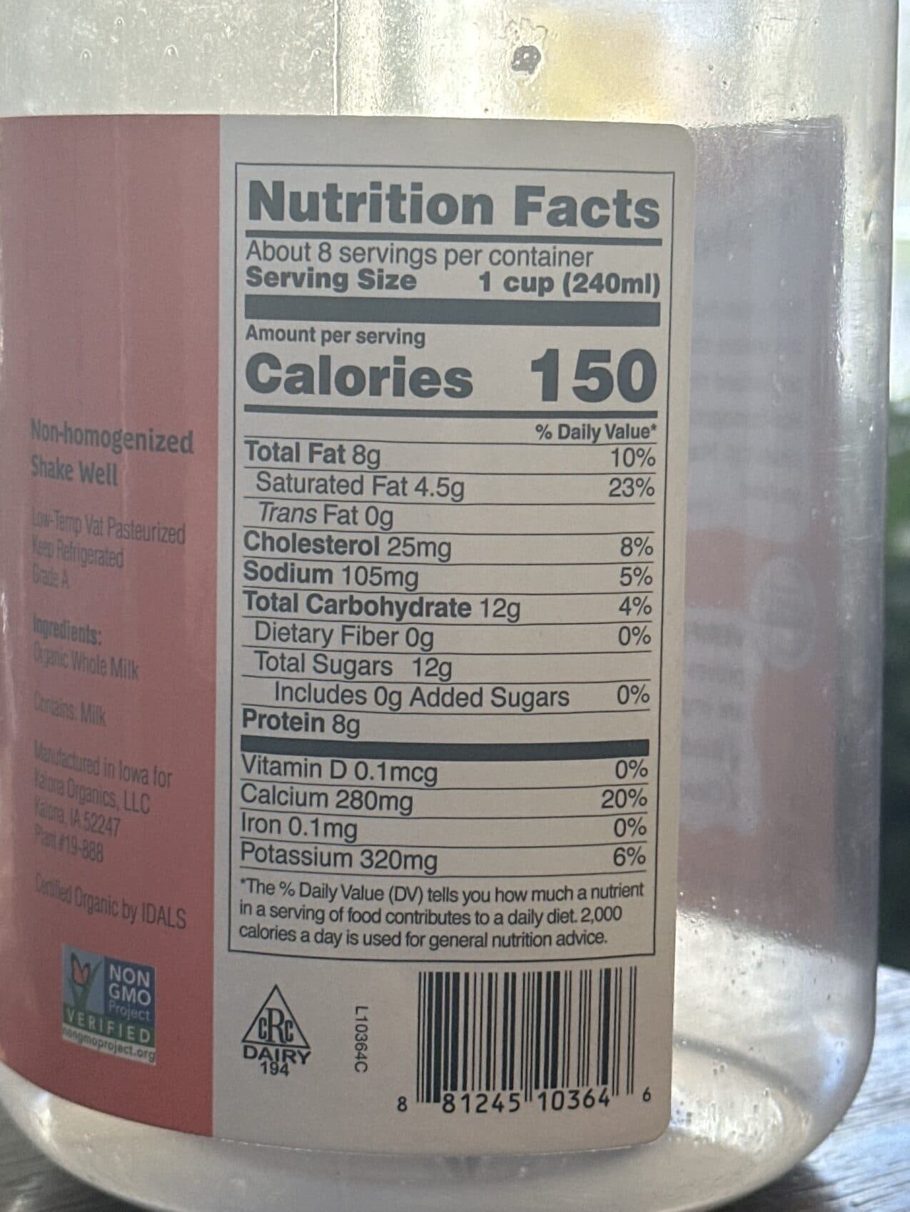 Kalona Super Natural Organic Cream-top Whole Milk packshot