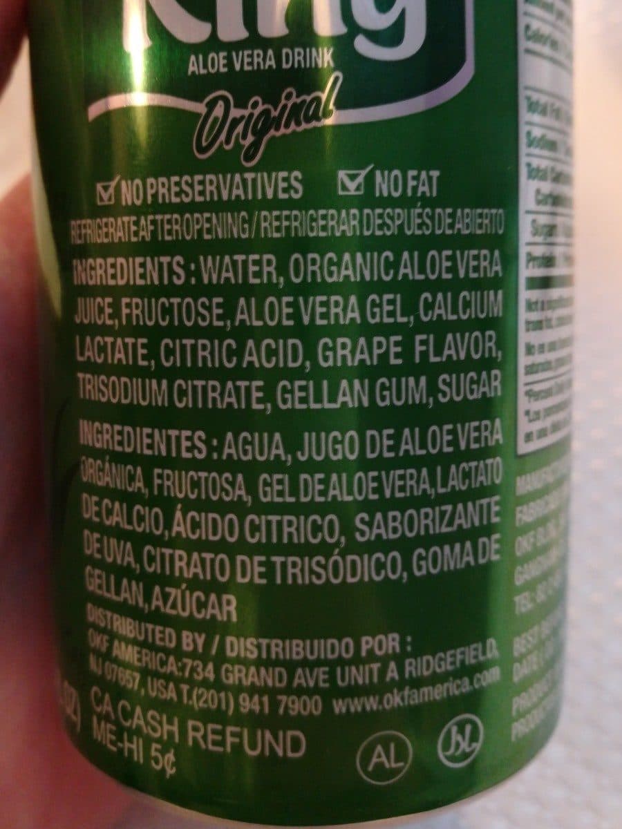 Open Food Facts Boisson Aloe Vera King(canette) KR packshot