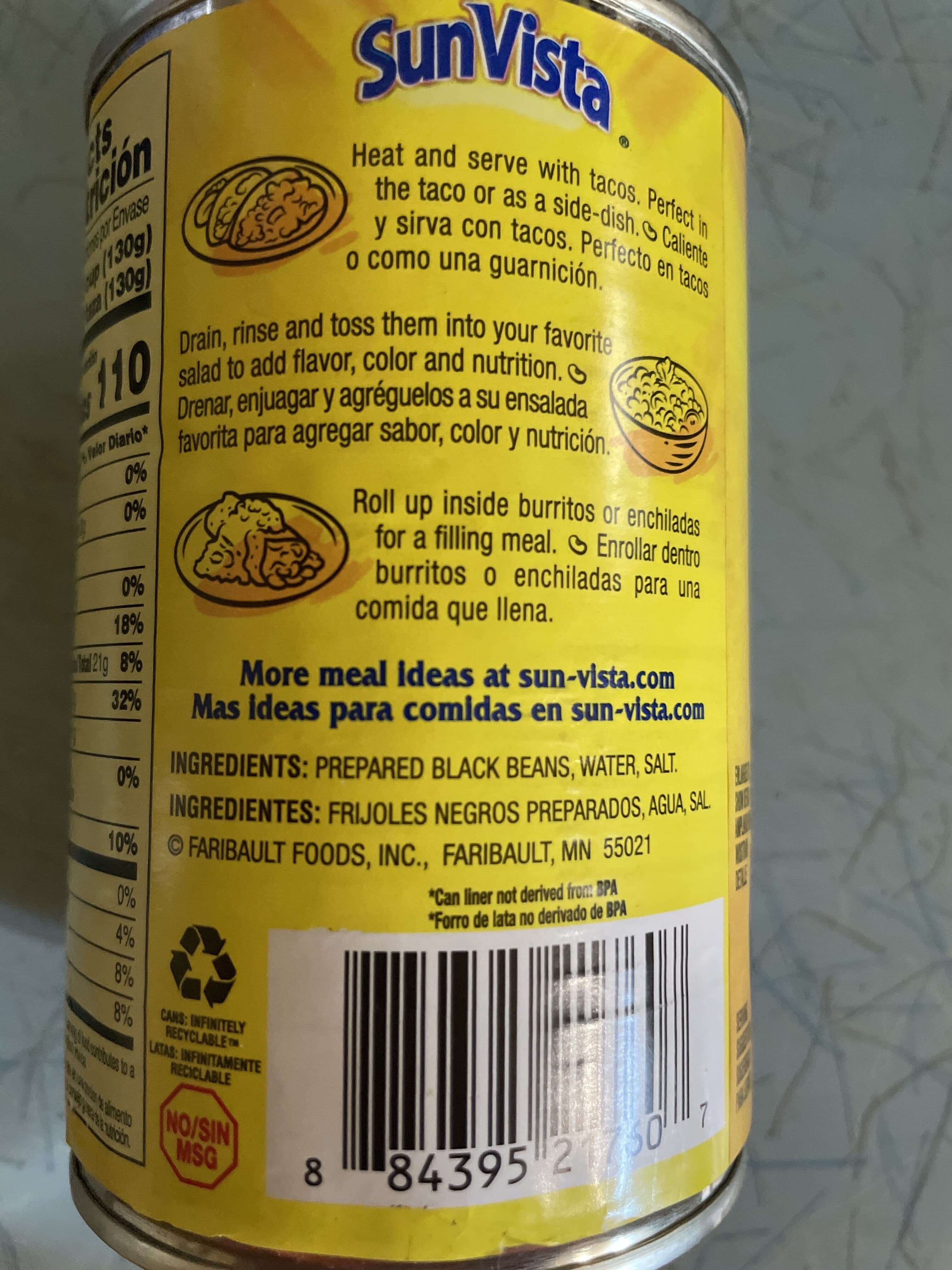 Sun Vista Black Beans packshot
