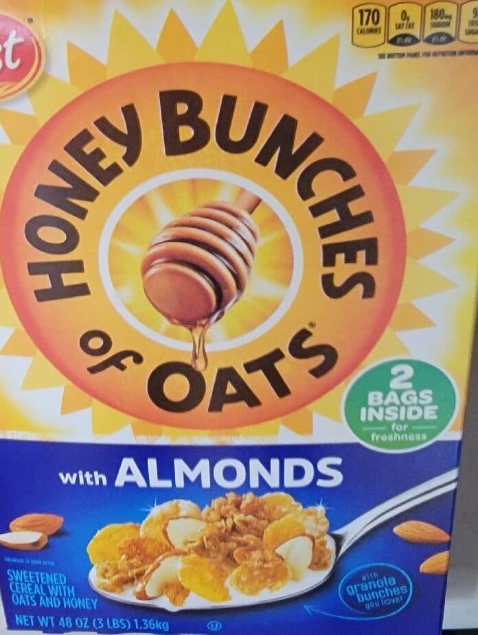 Post Honey Bunches of Oats with Almonds Cereal packshot