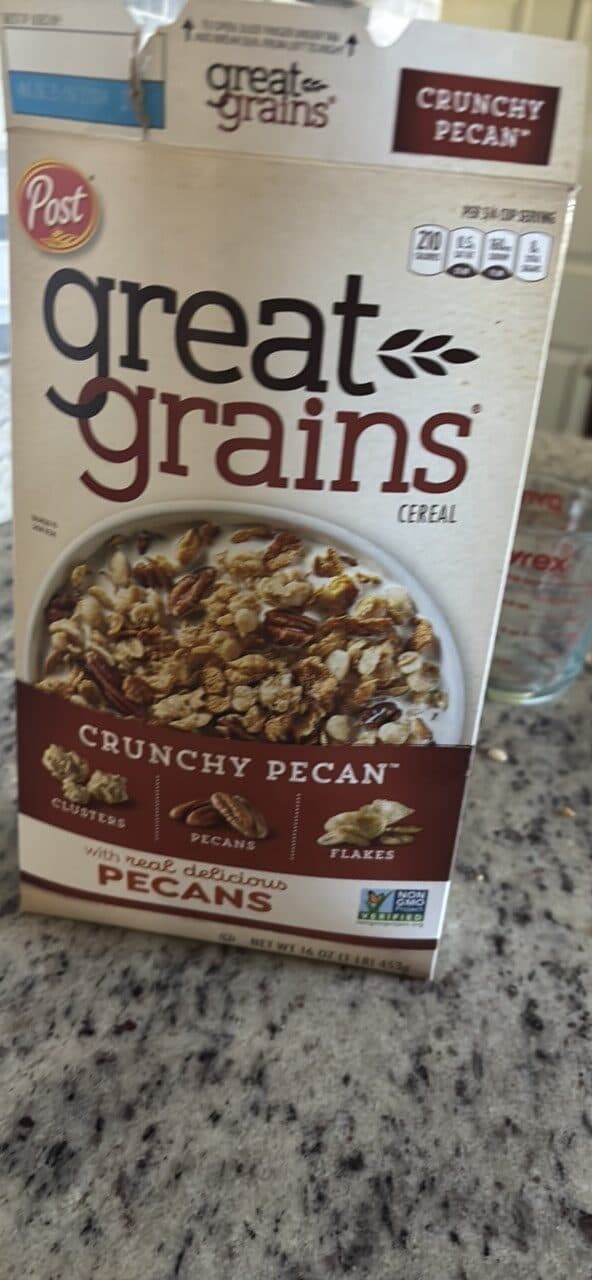 Post Post great grains cereal crunchy pecan packshot