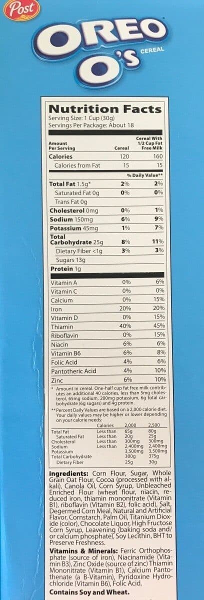 Open Food Facts Oreo os cerealbox packshot