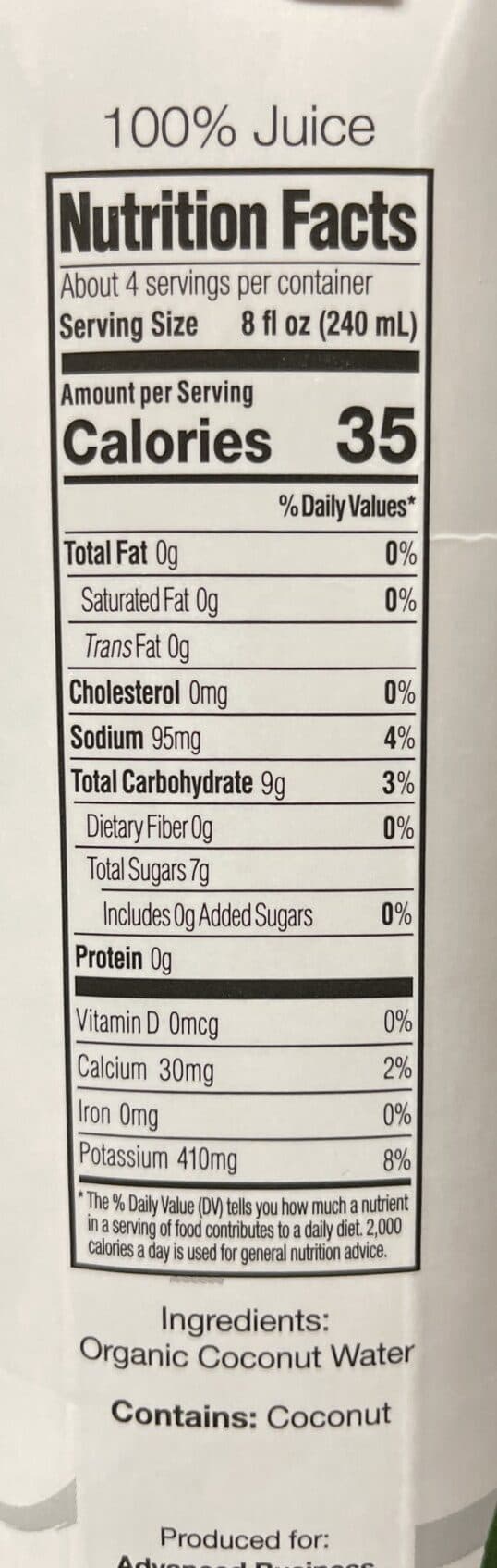 Real COCO Organic Pure Coconut Water packshot