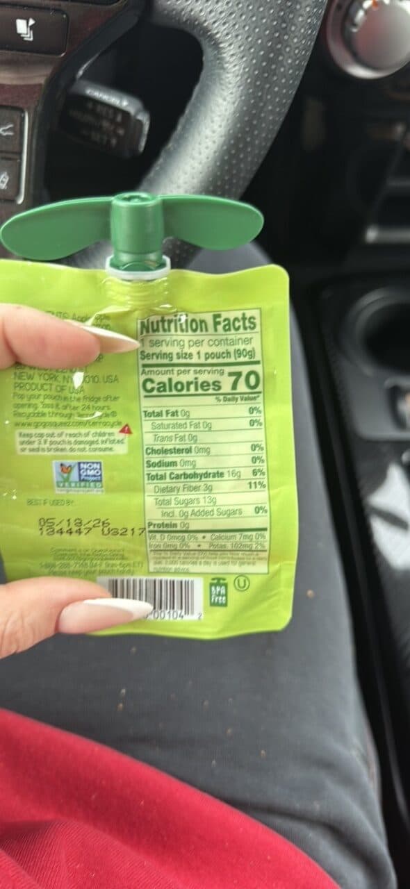GoGo squeeZ apple puree pouch packshot