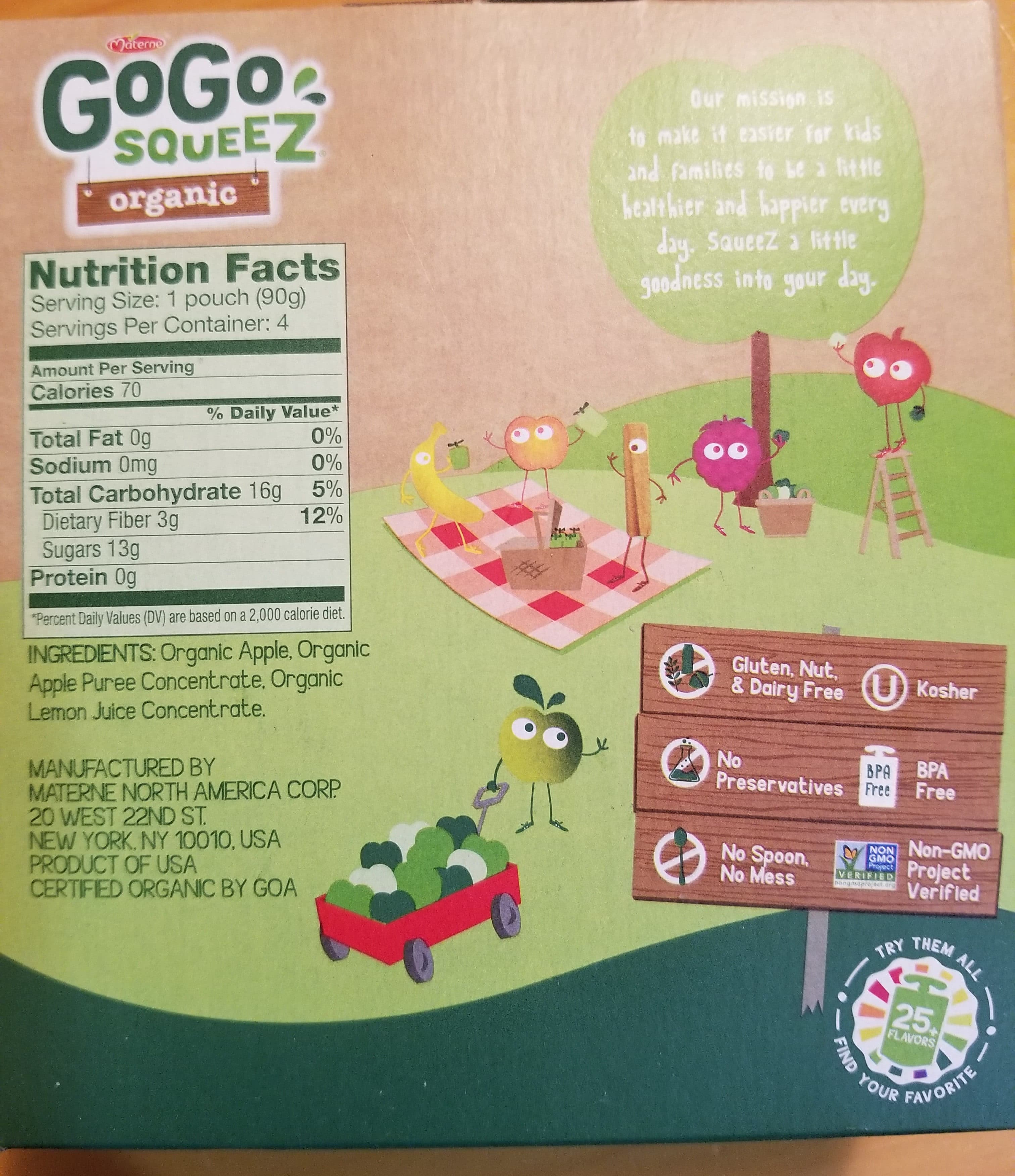 Materne Organic Apple Apple Fruit On The Go packshot