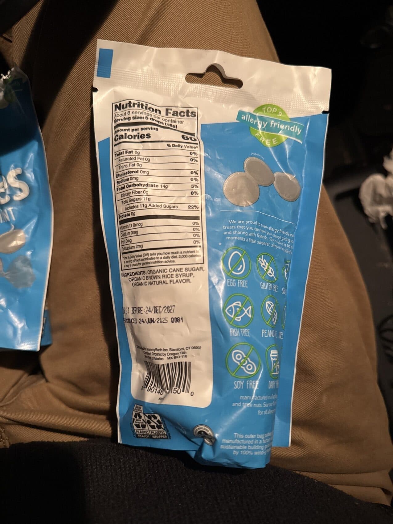 YumEarth Organic Wild Peppermint Hard Candies packshot