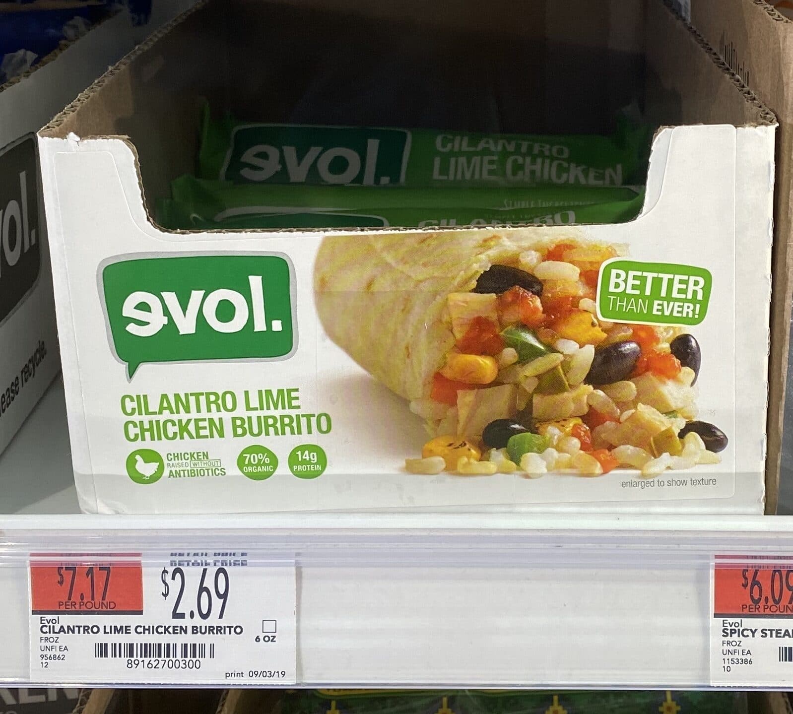 Evol Cilantro Lime Chicken Burrito packshot