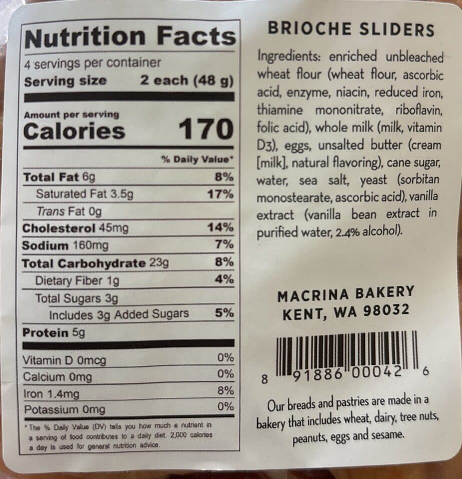 Macrina Bakery Brioche Sliders packshot