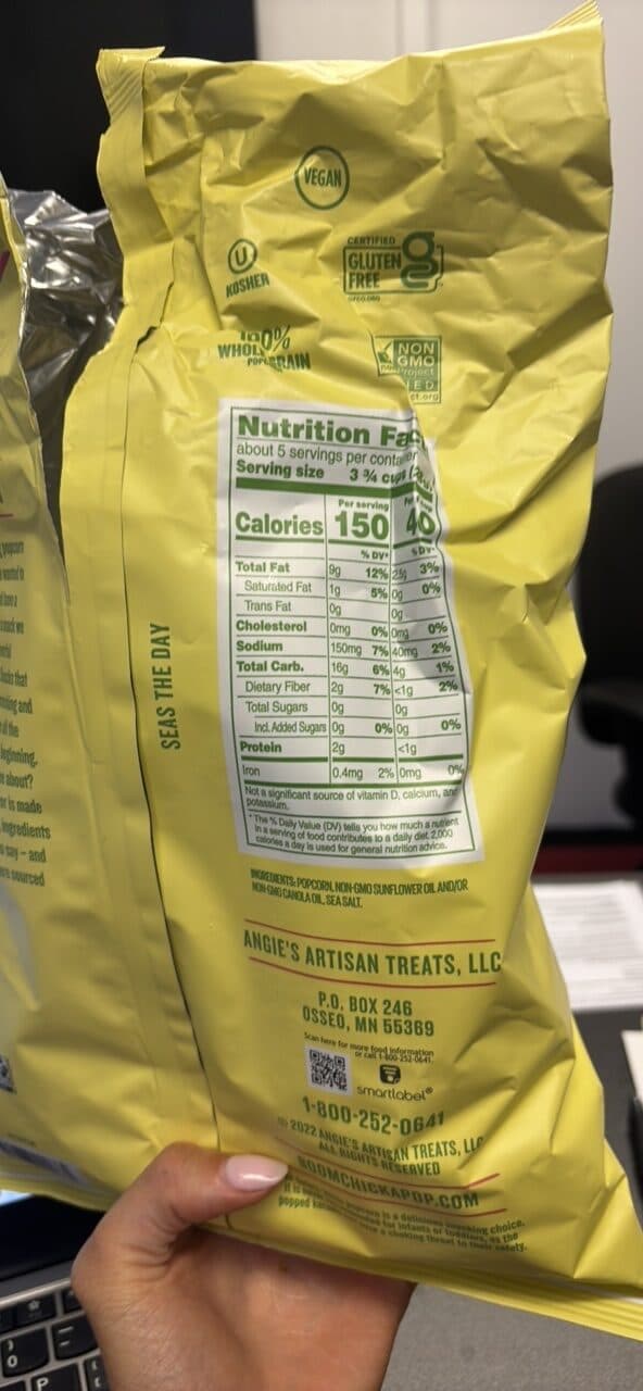 Angie's Boom Chicka Pop Sea Salt Popcorn packshot