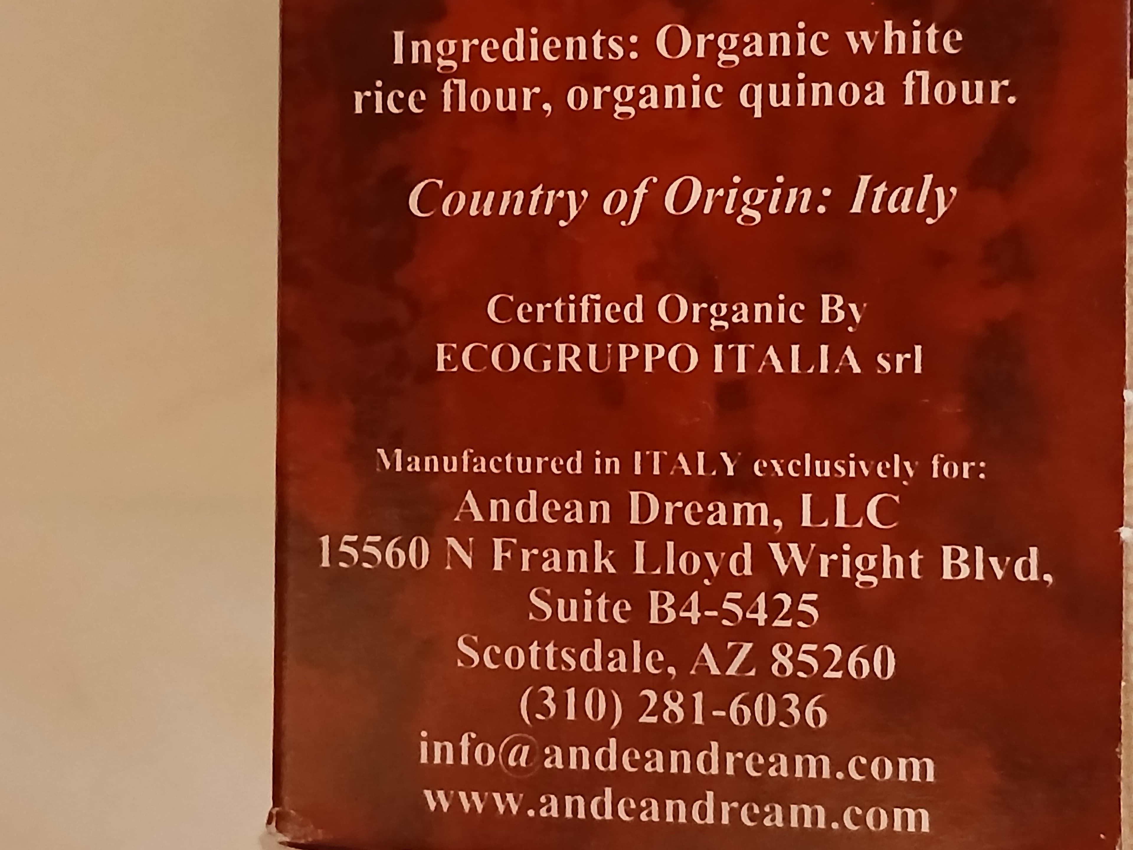 Andean Dream Organic Quinoa Fusilli packshot