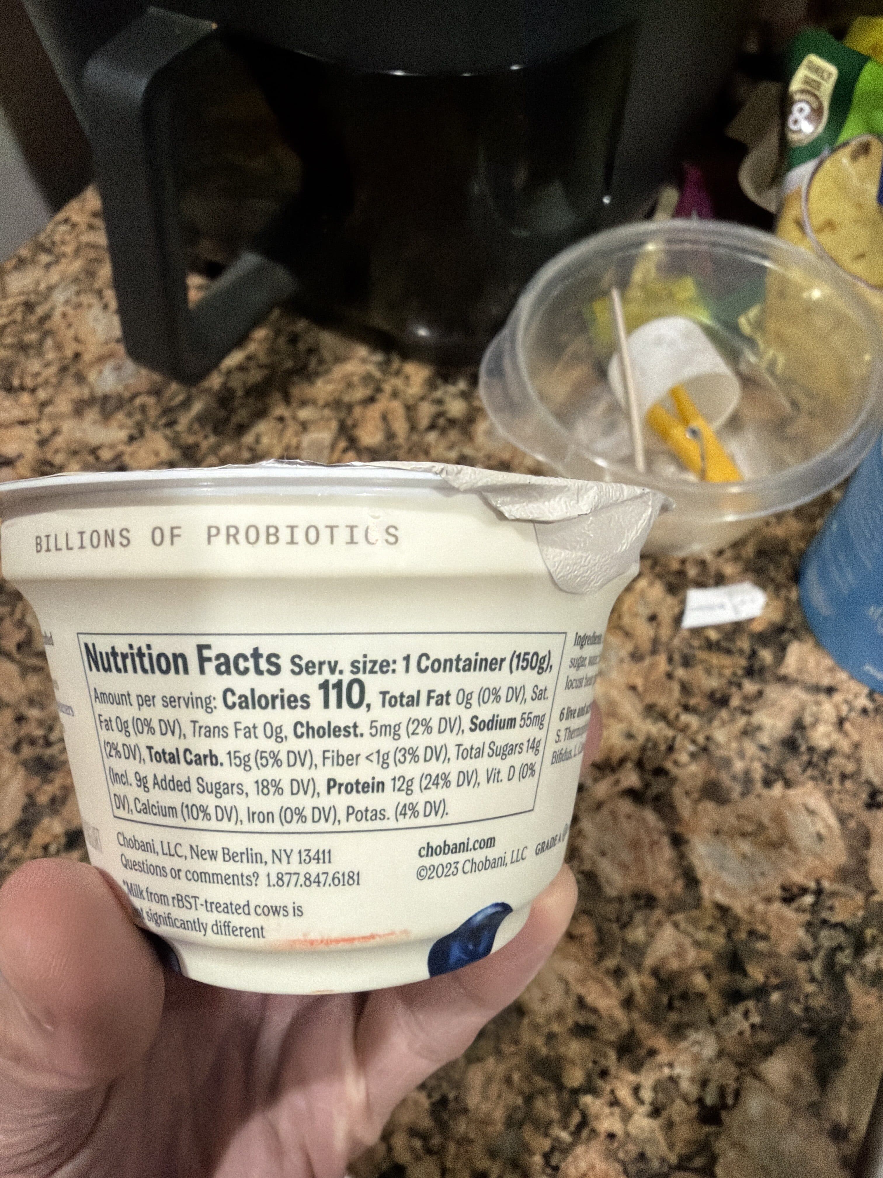 Chobani Greek Yogurt Blueberry on the Bottom packshot