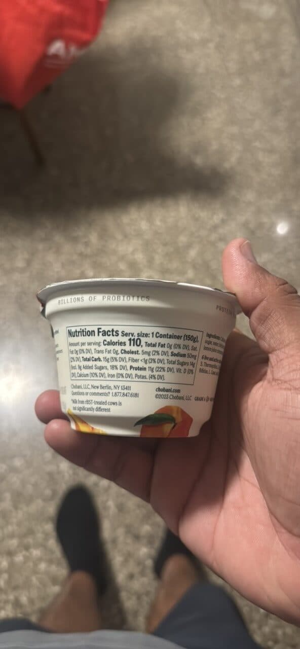 Chobani Greek Yogurt Peach packshot