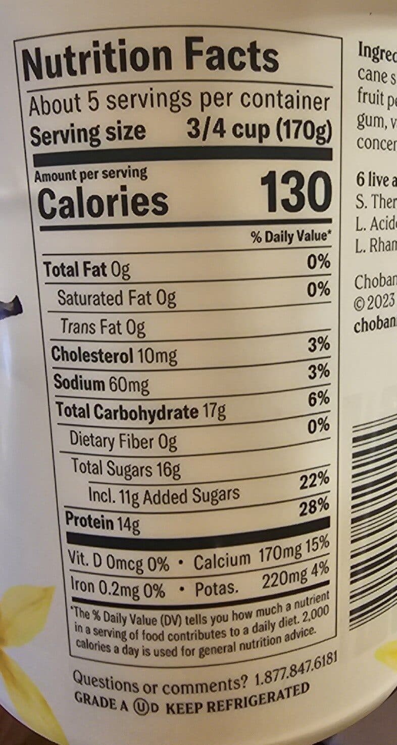 Chobani Greek Yogurt Vanilla packshot