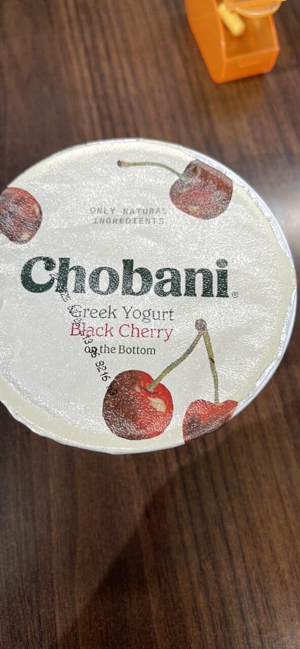 Chobani Greek Yogurt Black Cherry on the Bottom packshot