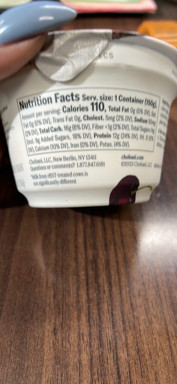 Chobani Greek Yogurt Black Cherry on the Bottom packshot