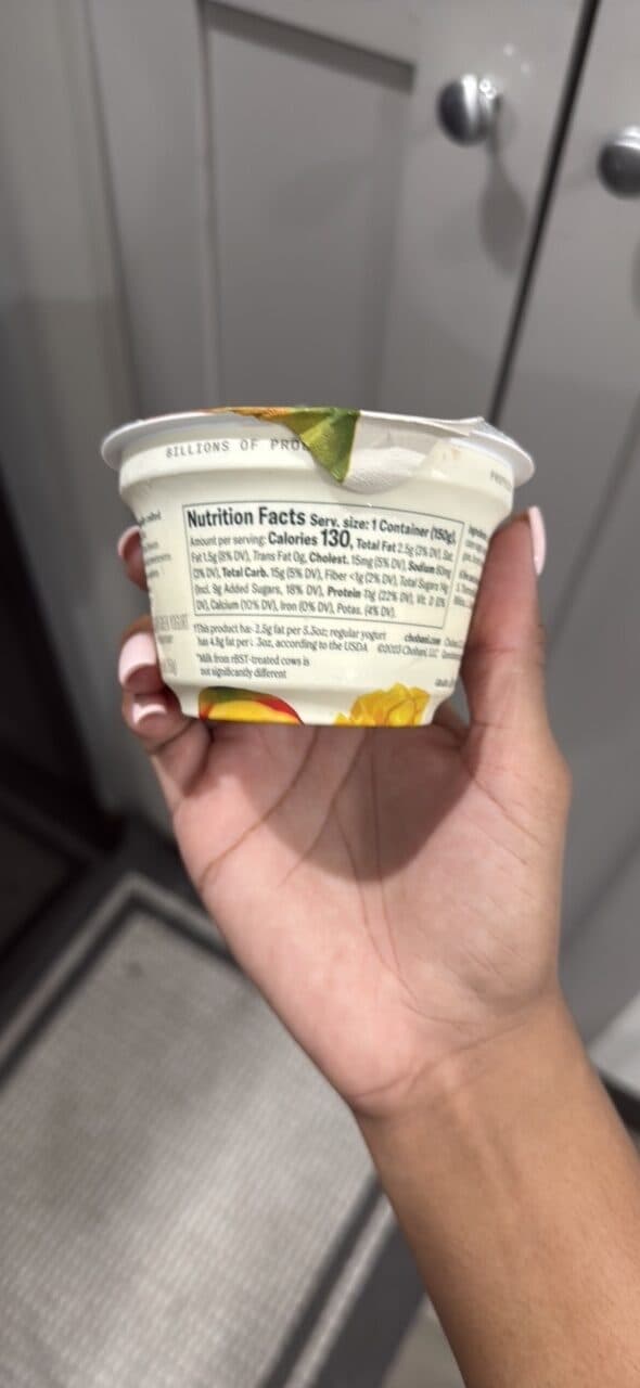 Chobani Greek Yogurt Mango on the Bottom packshot