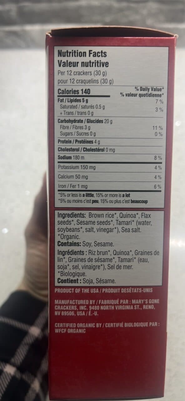 Mary's Organic Original Crackers packshot