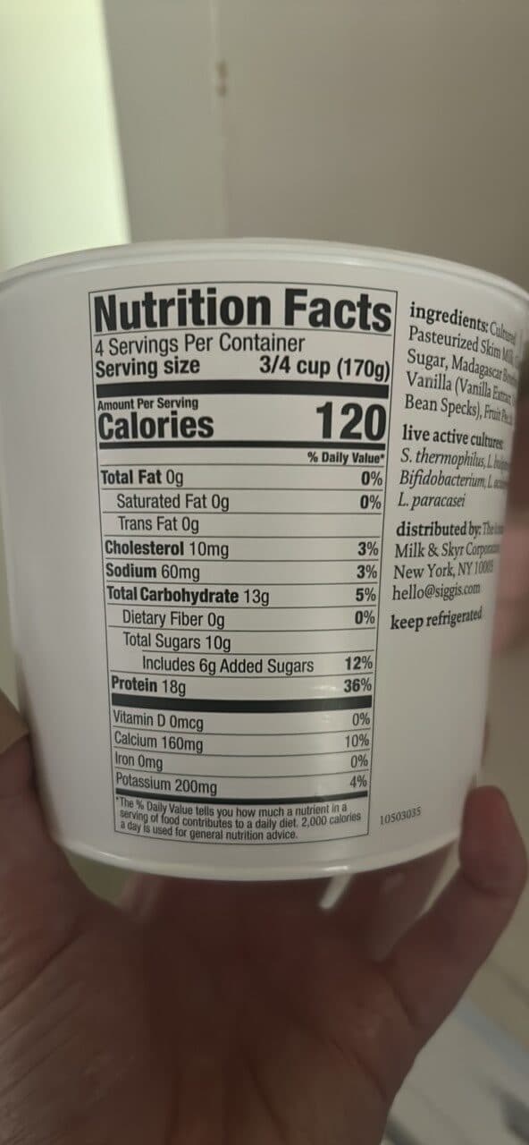siggi's simple ingredient skyr packshot
