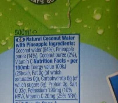 Vita Coco Coconut Water Pineapple packshot