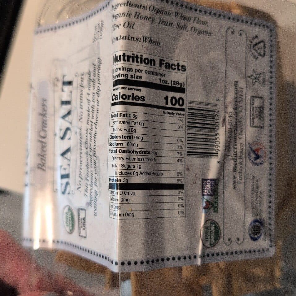 Firehook Mediterranean Baked Crackers - Sea Salt packshot