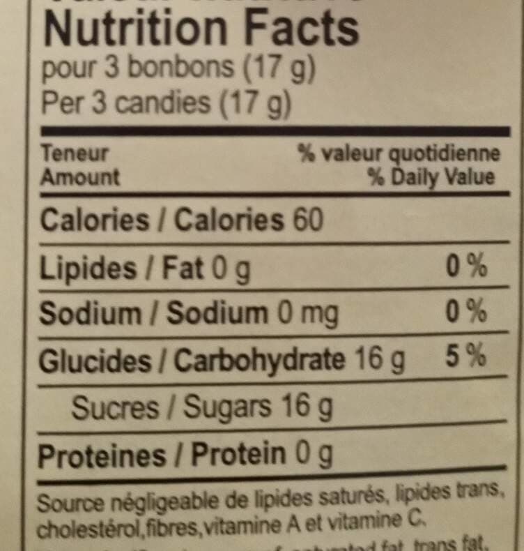 Open Food Facts Bonbons d'érable packshot